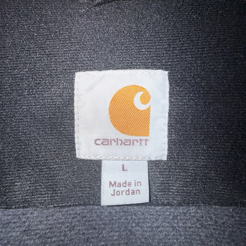 Carhartt Mens Full Zip Sweatshirt Jacket Size L work Polyester Knit - Picture 7 of 11